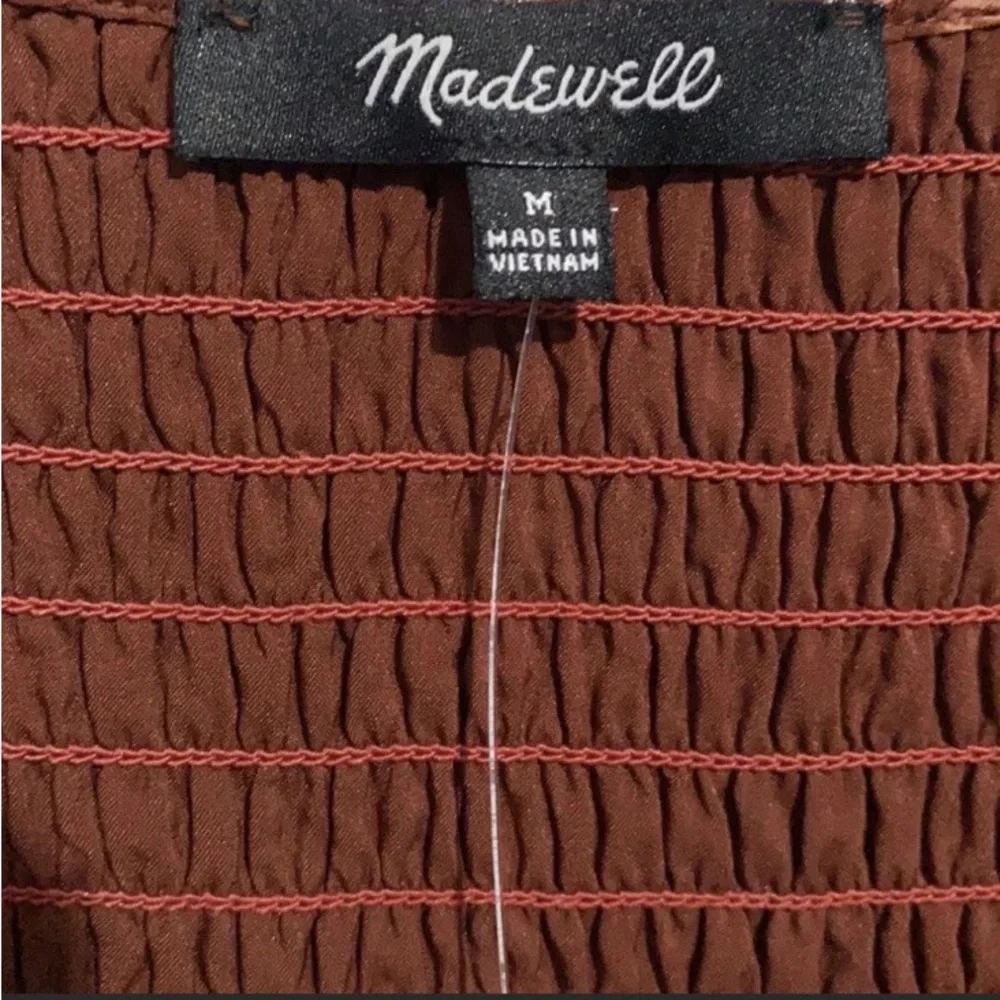 Madewell Brown V-Neck Sundress with 3/4 Bishop Sleeves🐻‍❄️🐻‍❄️ - Picture 5 of 5